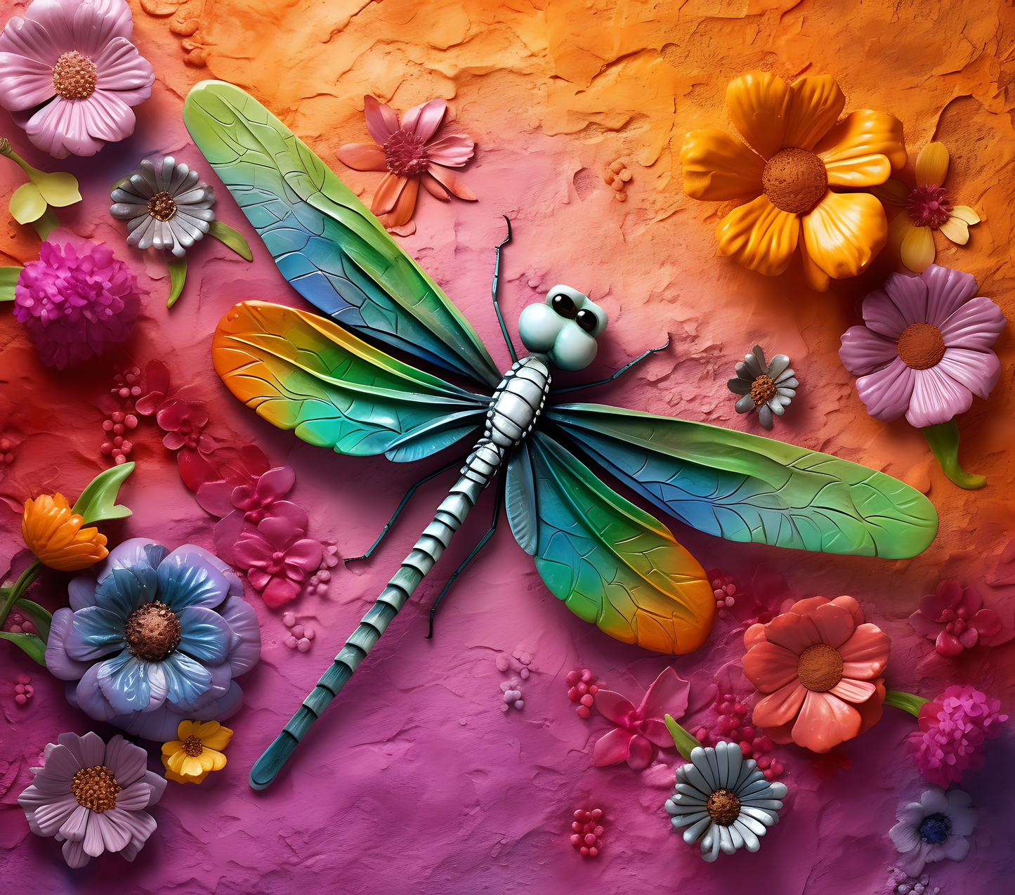 #086 Dragonfly Ombre 3D CW
