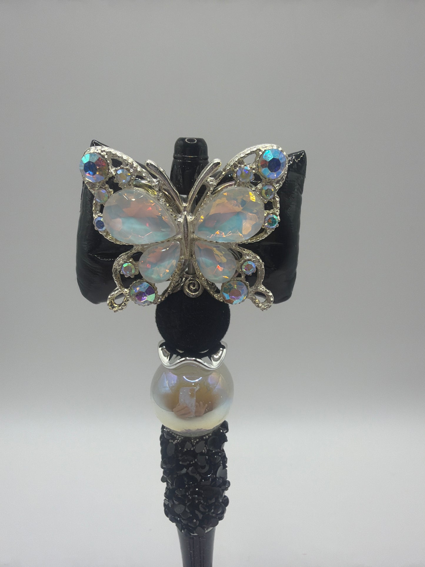 White Butterfly with Black bow