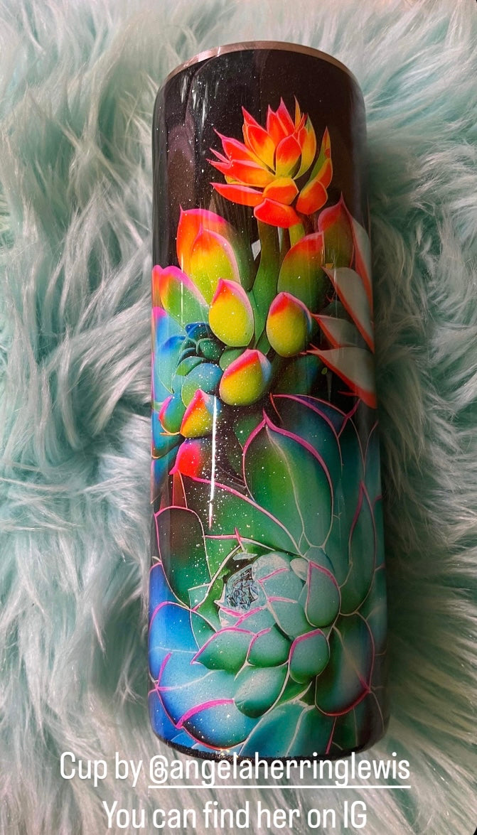 #019 Neon Succulents Cup Wrap