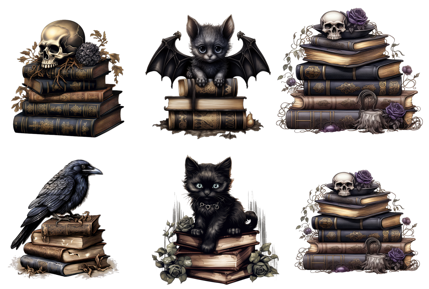 #076 Creepy Books Decal Sheet