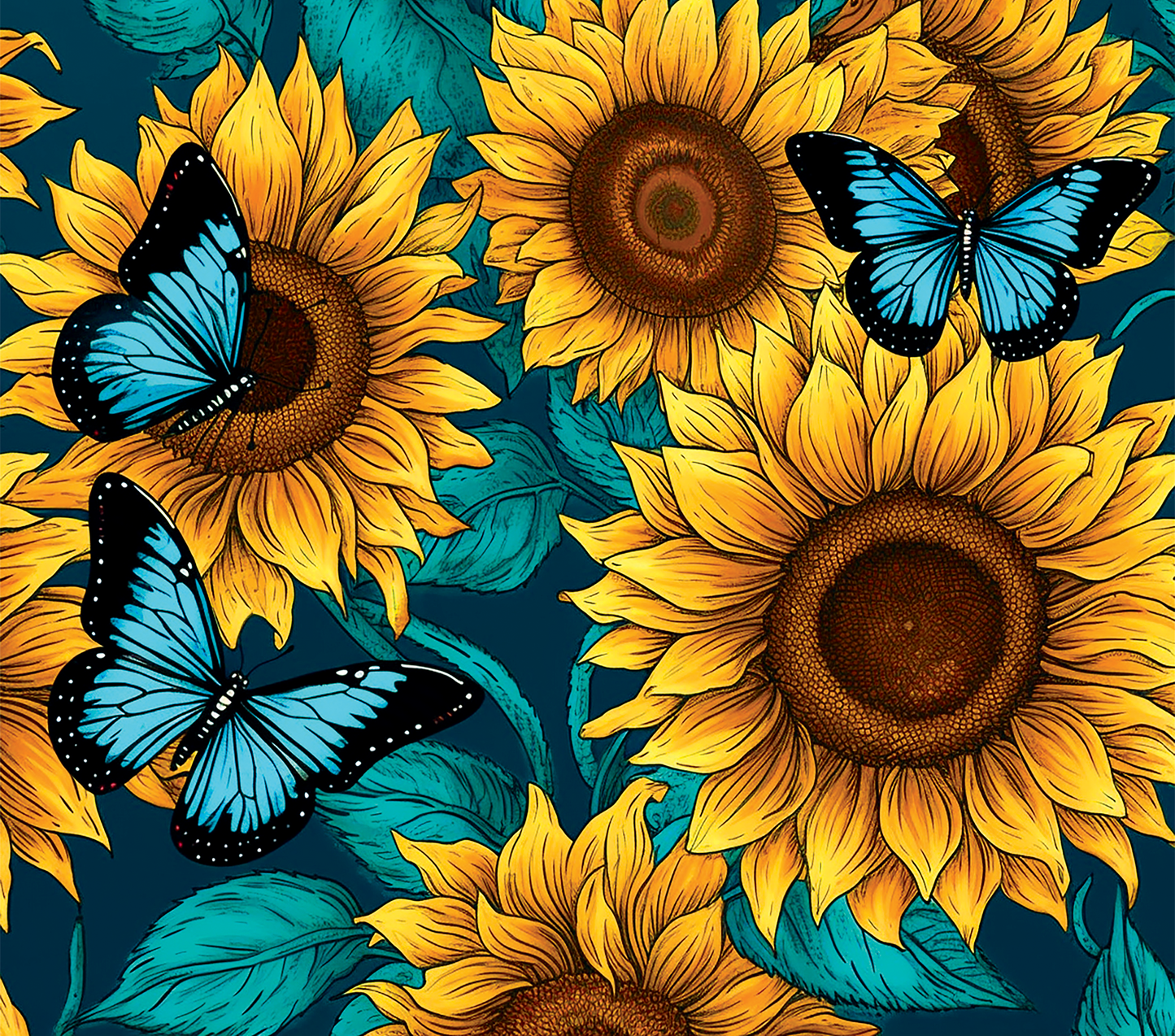 #015 Sunflowers and Butterflies Cup Wrap