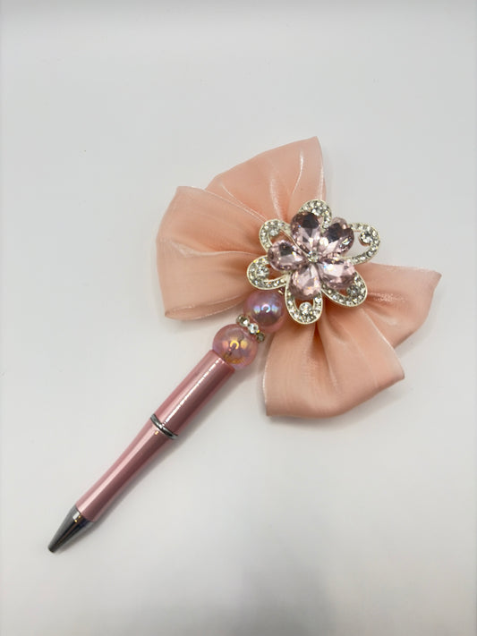 Pink and Silver Flower with Pink Bow