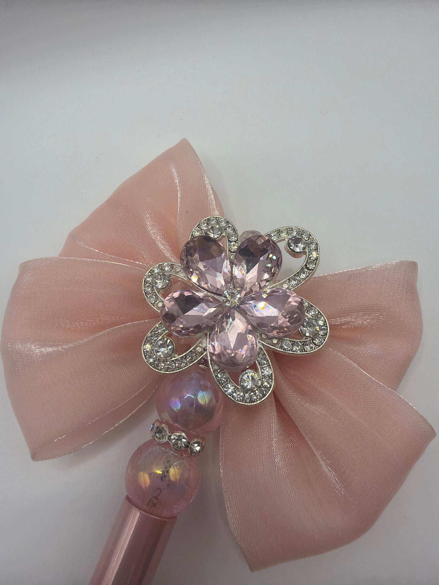 Pink and Silver Flower with Pink Bow