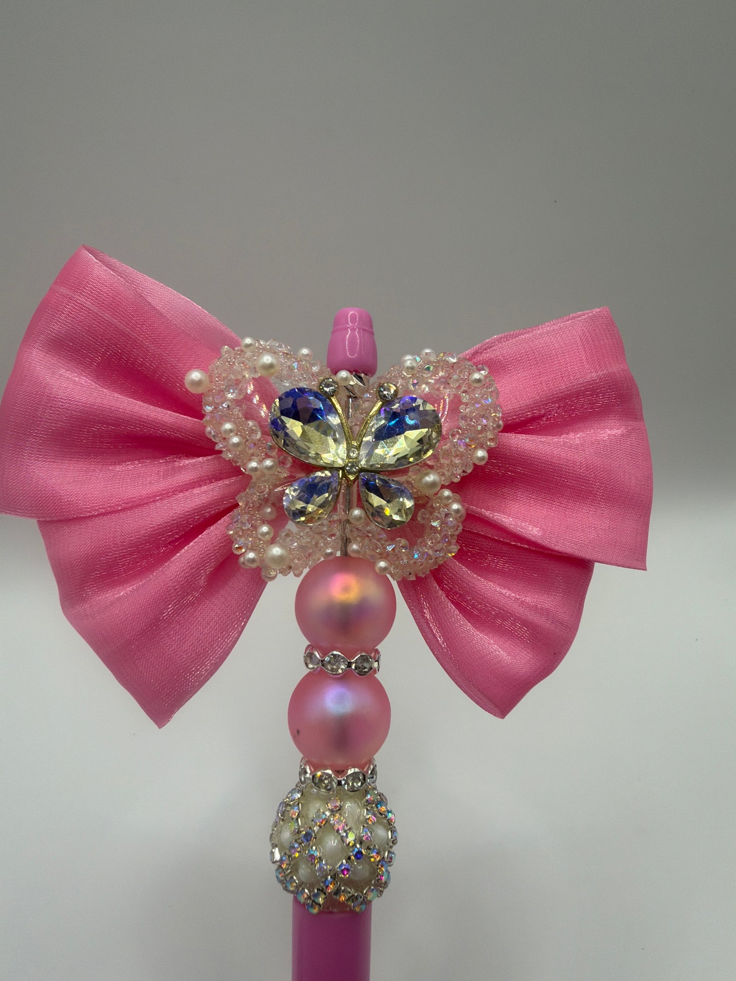 Butterfly with Pink Pen Bow