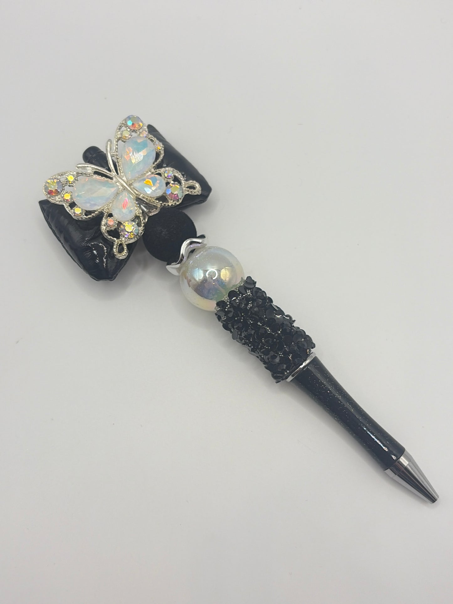 White Butterfly with Black bow