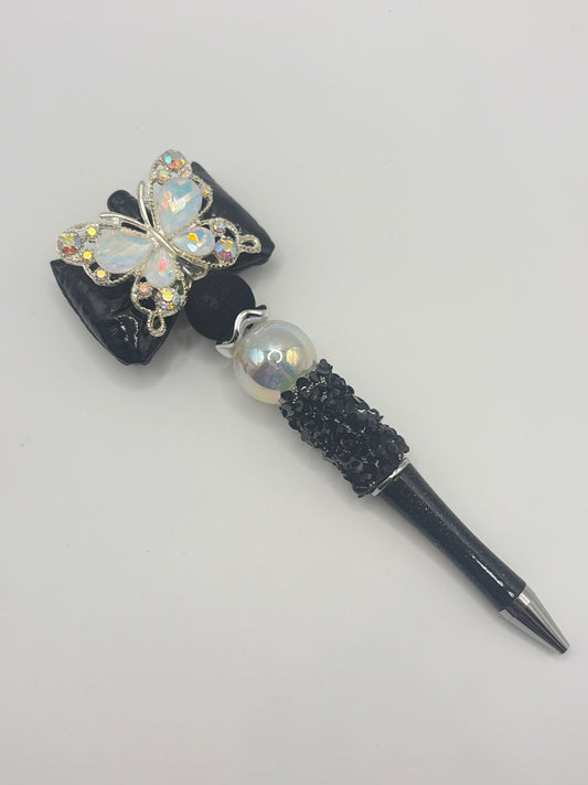 White Butterfly with Black bow