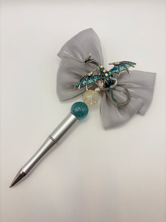 Dragon pen with grey bow