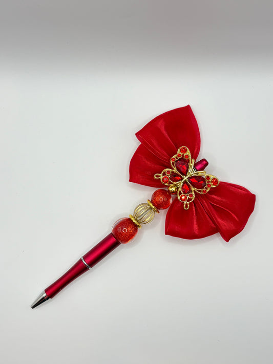 Red Butterfly with Bow PEN