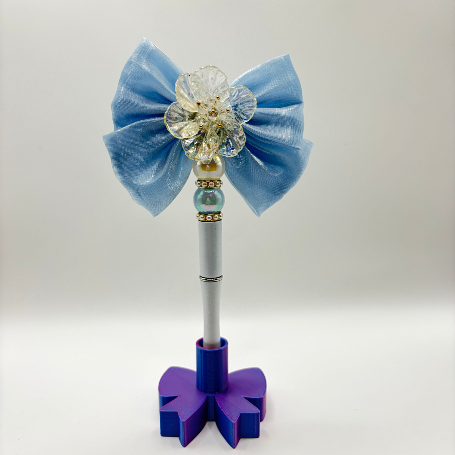 Clear Flower with Blue bow PEN
