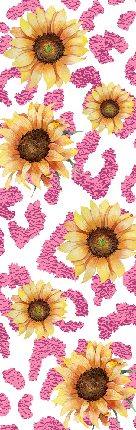 PW035 Sunflowers n Pink Leopard