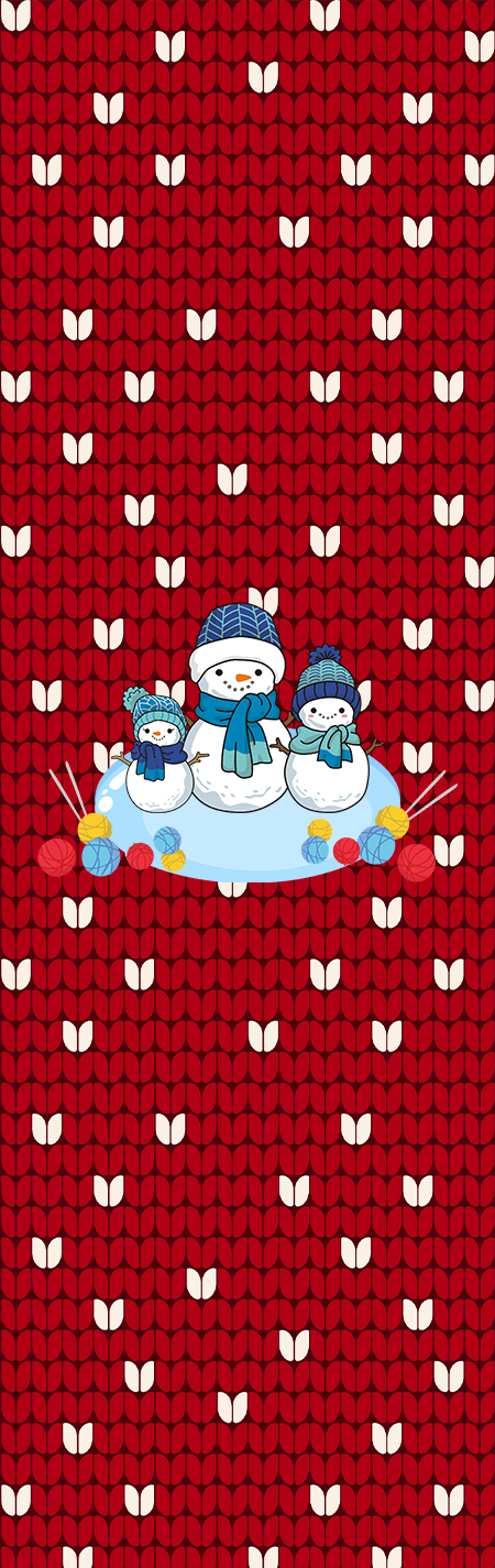 PW007 Snowman Knit Red